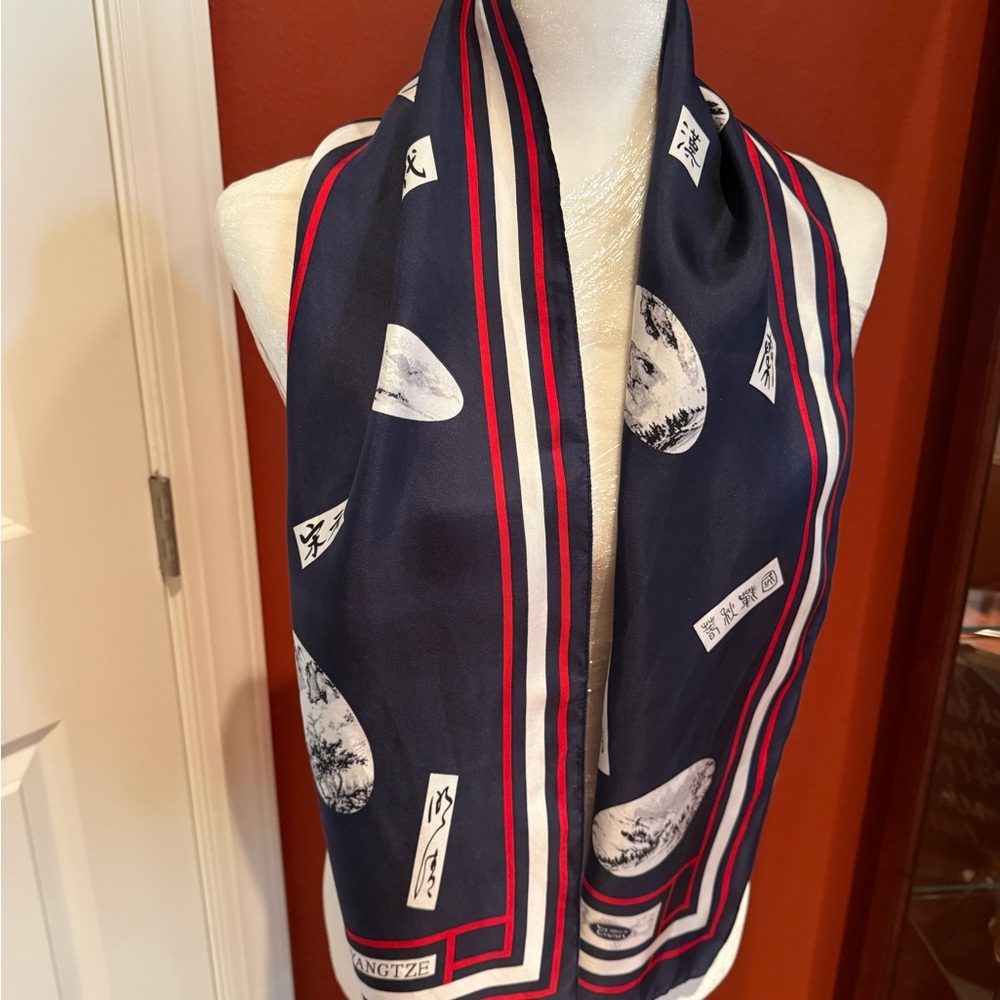 Navy and Red Scarf The Yangtze